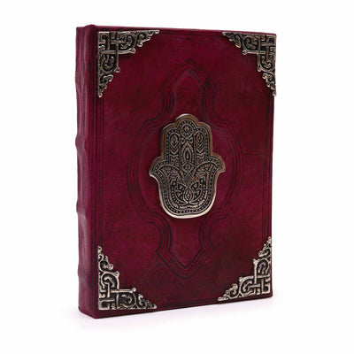 Hefty Red Tan Book with Hamsa Decoration