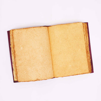 Hefty Red Tan Book with Hamsa Decoration
