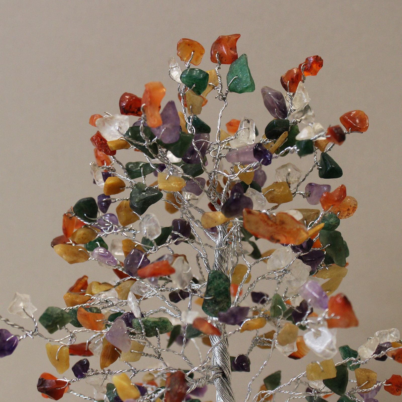 Lucky Tree with Orgonite Base - 320 Colorful Stones - Impressive Home Decoration or Gift - Stable Orgonite Base - Symbol of Positive Energy and Harmony