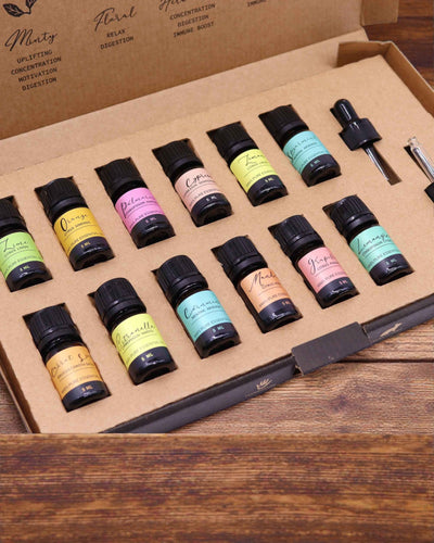 Letnia Energia Natury – Set di lusso di 12 oli essenziali da 5 ml con contagocce