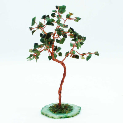Arbre Magique de Cristaux en Aventurine Verte sur Base d'Agate Verte