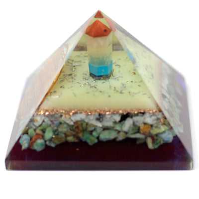 Large Orgonite Pyramid 70mm with Flower of Life Symbol