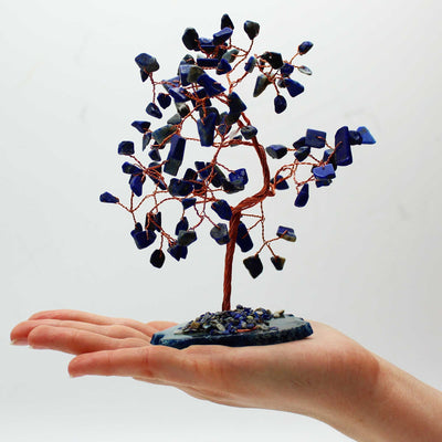 Grande Albero di Pietre di Sodalite su Base di Agata Blu