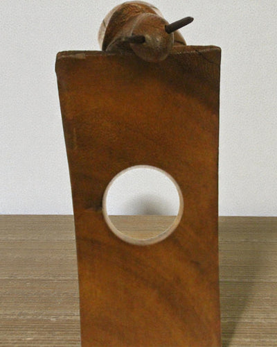 Chiocciola del sommelier – Portabottiglie da vino bilanciante, intagliato a mano, in legno di suar