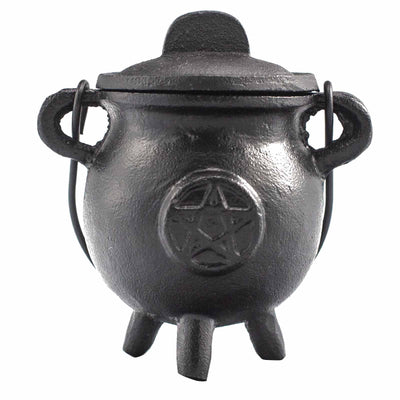 Ritual Iron Cauldron with Pentagon 6.5x13 cm