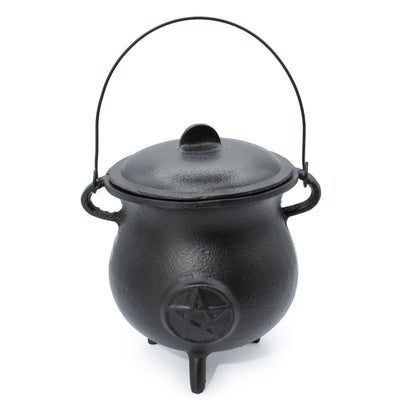 Puissant chaudron en fonte avec pentagramme 23x18 cm, 4500 g