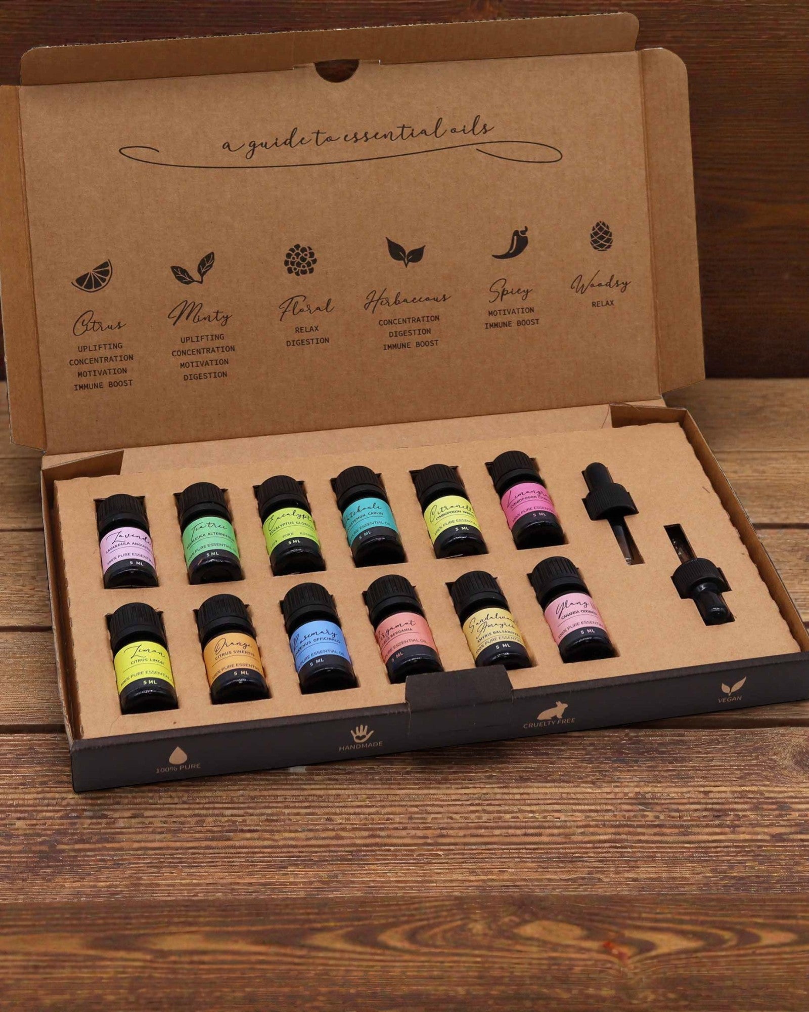 Essence of the World – Luxury Set of 12 Most Popular Essential Oils 5 ml with Droppers