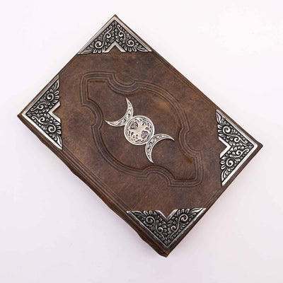 Hefty Brown Tan Notebook with Three-Phase Moon