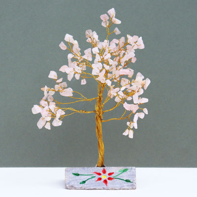 Albero di Quarzo Rosa con 160 Pietre