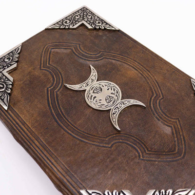 Hefty Brown Tan Notebook with Three-Phase Moon