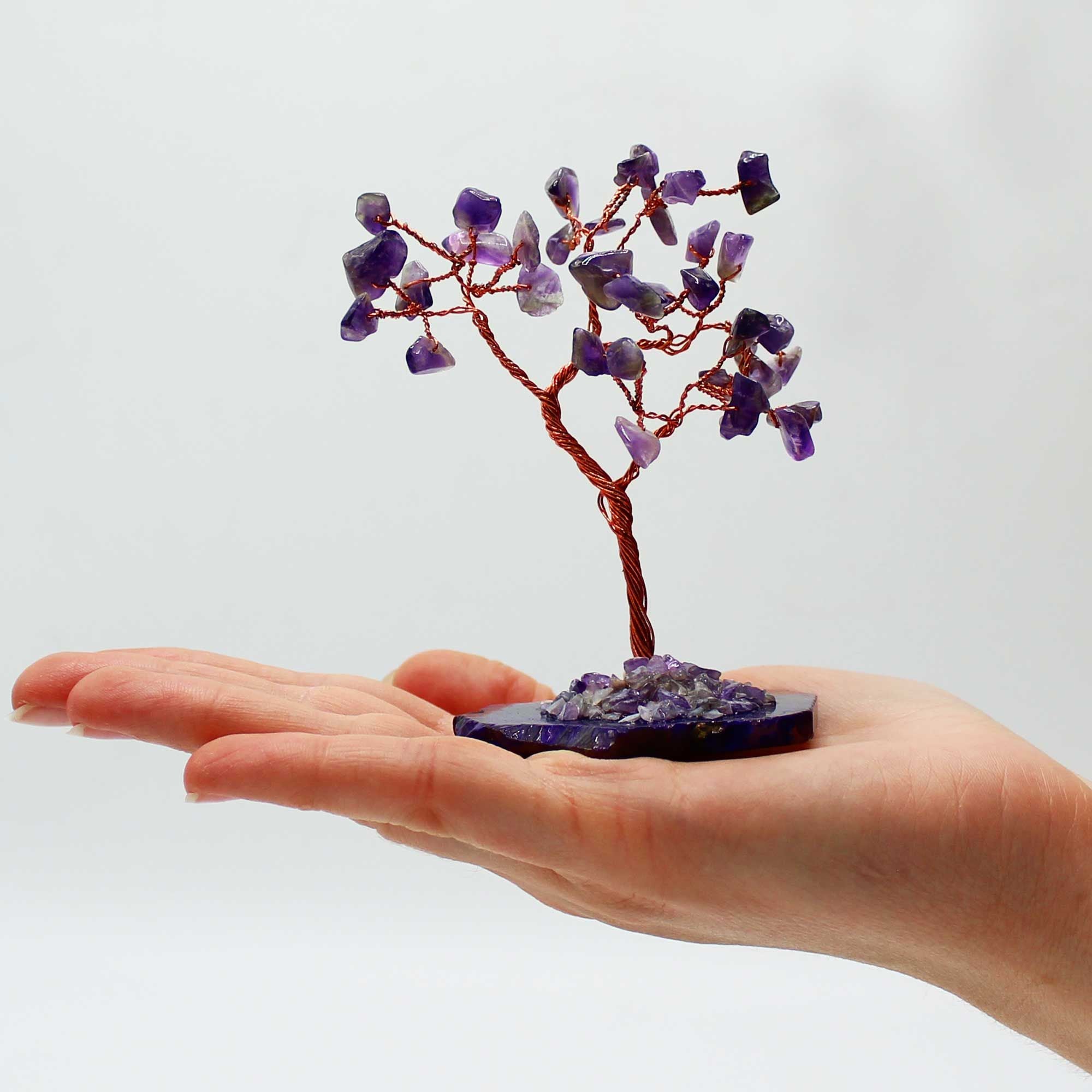 Arbre Magique en Améthyste sur Base Naturelle d'Agate