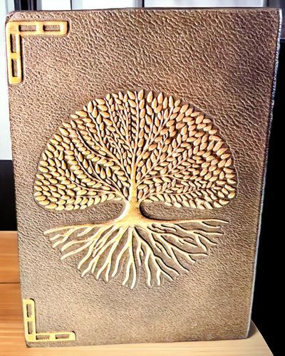 Vintage Diario "Albero della Vita" A6 - Elegante Copertina Incisa in Pelle Sintetica, 100 Pagine