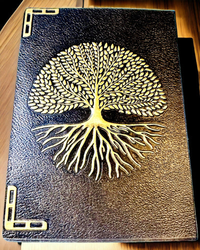 Vintage Diario "Albero della Vita" A6 - Elegante Copertina Incisa in Pelle Sintetica, 100 Pagine