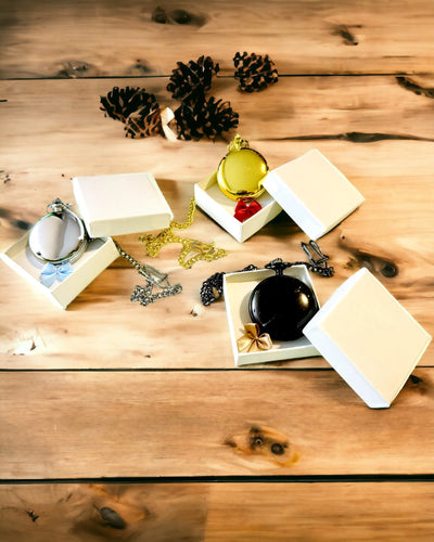 Montre de Poche Mécanique Classique à Double Couvercle – Manuel, Noir, personnalisation avec gravure