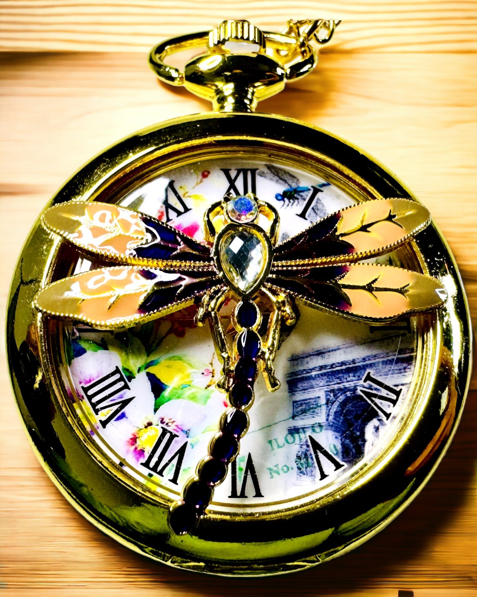 Orologio da Tasca Vintage Classico con Coperchio Trasparente