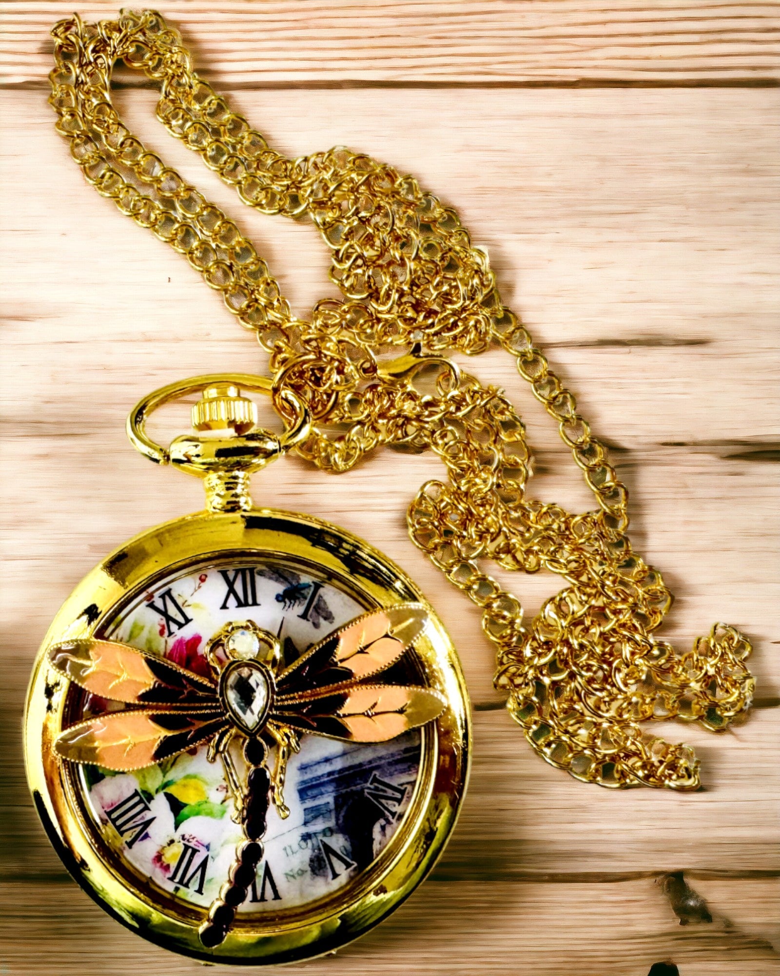 Orologio da Tasca Vintage Classico con Coperchio Trasparente