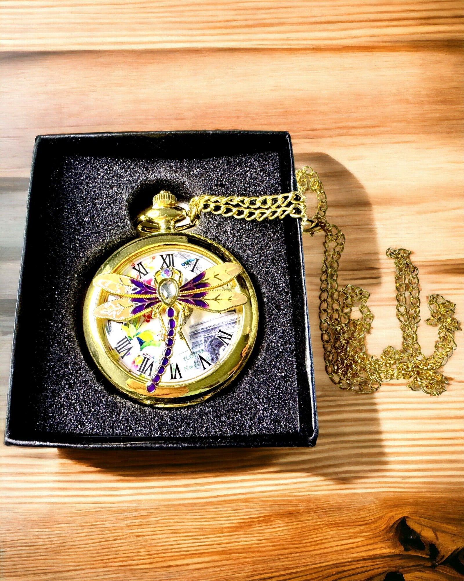 Orologio da Tasca Vintage Classico con Coperchio Trasparente
