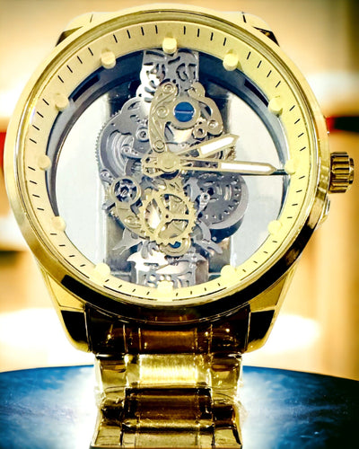 Orologio Sportivo da Uomo con Meccanismo al Quarzo Trasparente e Reversibile e Bracciale in Alluminio – Ideale come Regalo. Personalizzazione con Incisione