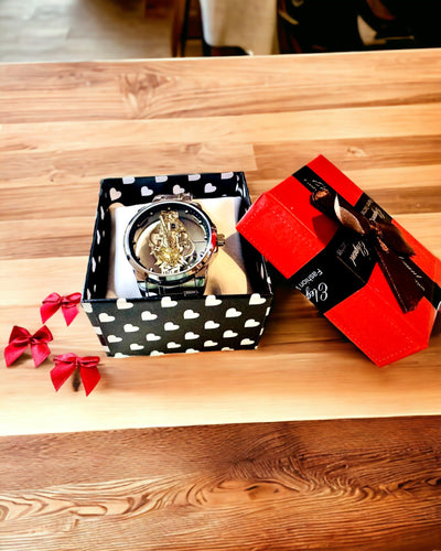 Elegante Orologio da Uomo al Quarzo - Meccanismo Trasparente e Eleganza Sportiva