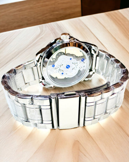 Elegante Herren-Quarzuhr - Transparente Mechanik und sportliche Eleganz
