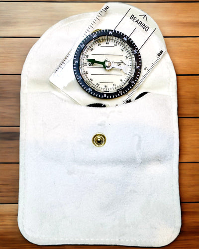 Tourist Compass "Adventurer's Guide" - Transparent, Mini Acrylic with Hanging Cord and Map Scale, with Engraving