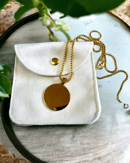 "Urban Elegance" Pendant – Round Stainless Steel Medal in Two Colors with Personalization Option