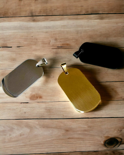 Pendentif Militaire Gravé - Style Rétro en Différentes Couleurs