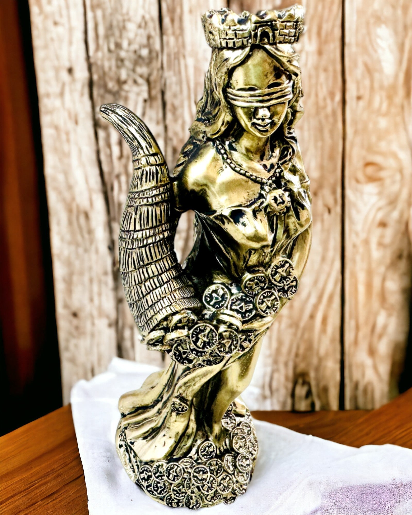 "Statue de la Déesse Abondance" - Statue Décorative en Résine de la Fortune pour la Maison et le Bureau