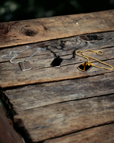 Dog Tag Necklace "Three Shades of Style" - Dog Tag - Elegant Stainless Steel Pendant with Engraving Option