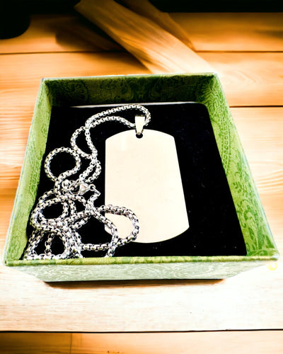 Dog Tag Necklace "Three Shades of Style" - Dog Tag - Elegant Stainless Steel Pendant with Engraving Option
