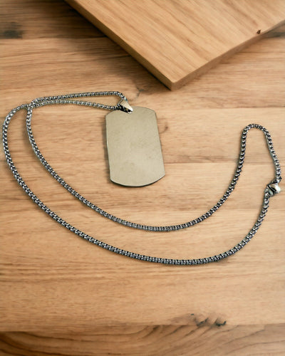 Dog Tag Necklace "Three Shades of Style" - Dog Tag - Elegant Stainless Steel Pendant with Engraving Option