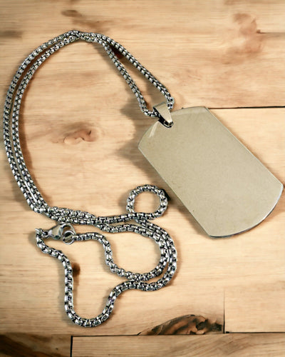 Dog Tag Necklace "Three Shades of Style" - Dog Tag - Elegant Stainless Steel Pendant with Engraving Option