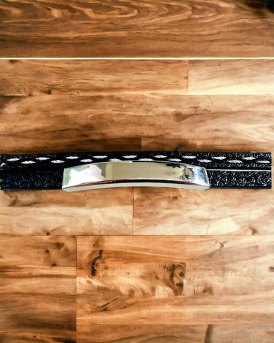 Braccialetto Sportivo in Pelle PU e Acciaio Inossidabile con Possibilità di Incisione – 3 Colori