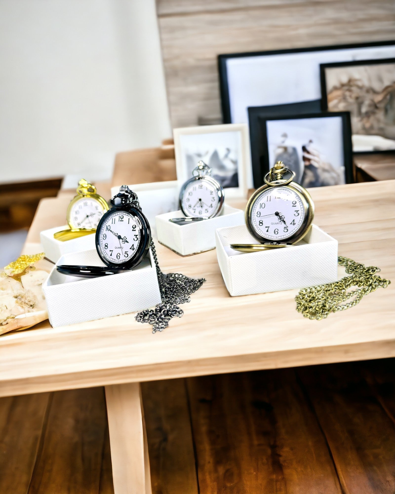 Orologio da tasca nero "Klasyczny Elegans" con possibilità di incisione
