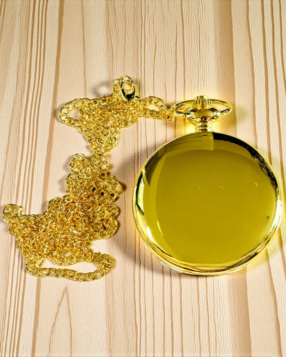 Goldfarbene Vintage-Taschenuhr mit Gravurmöglichkeit