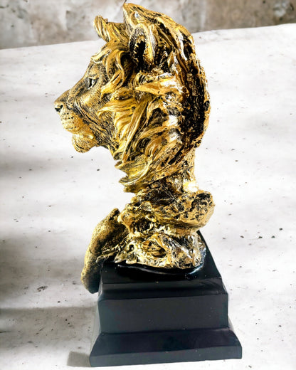 Leone Reale - Figura Decorativa Maestosa con Possibilità di Incisione, 2 varianti di colore a scelta, per regalo