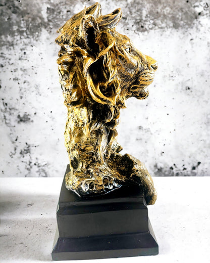 Leone Reale - Figura Decorativa Maestosa con Possibilità di Incisione, 2 varianti di colore a scelta, per regalo