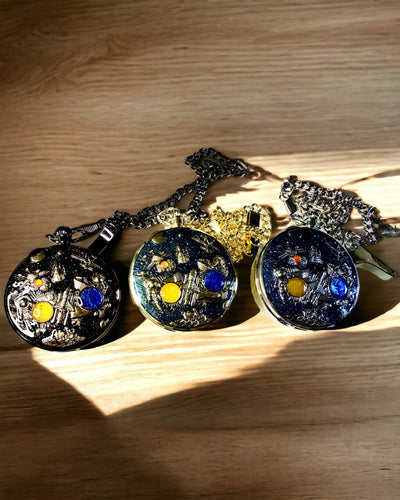 Orologio da tasca "Astrum Temporis" - Cornice dorata. Possibilità di personalizzazione con incisione