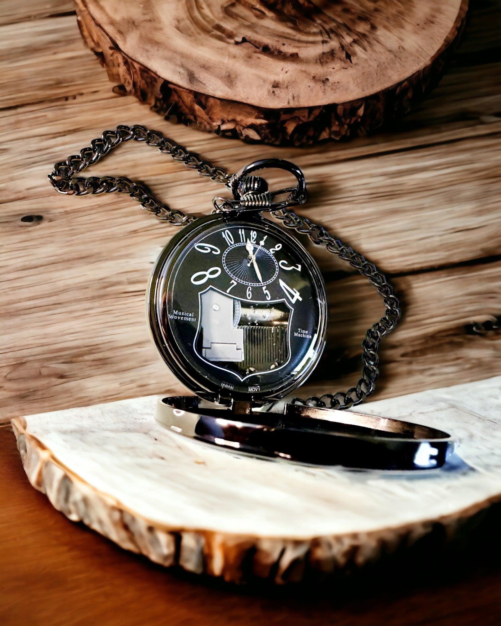 Orologio da tasca "Astrum Temporis" - Cornice nera. Possibilità di personalizzazione con incisione