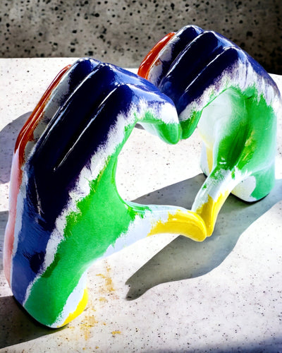 Cœur Coloré en 3D - Figurine Décorative en Résine avec possibilité de personnalisation, pour cadeau