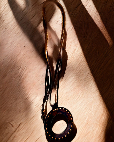 Indian Magnifying Glass Artifact, leather, handmade - customization with engraving available