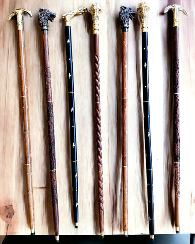 Mango Wood Walking Cane "Jaguar Elegance" - customizable with engraving