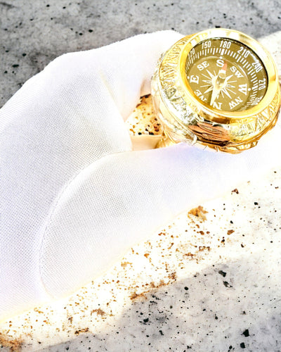 Kompasso Black - Walking Cane - Hand-Carved Wooden - Exclusive Edition with Engraving Option