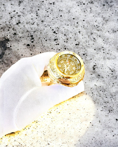 Kompasso Brown - Bâton de marche - Bois Sculpté à la Main - Édition Exclusive avec Possibilité de Gravure