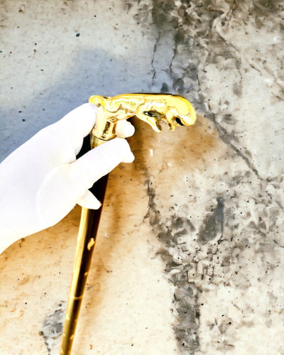 Mango Wood Walking Cane "Jaguar Elegance" - customizable with engraving