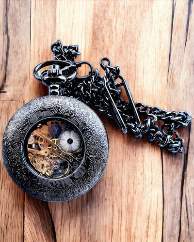 Orologio da tasca "Eterna Eleganza", regalo personalizzato, incisione. Colore nero