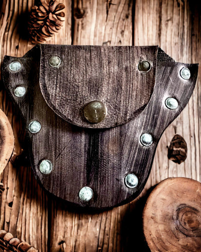 Bourse Cachette du Lutin de la Forêt - Petite Bourse en Cuir Faite à la Main