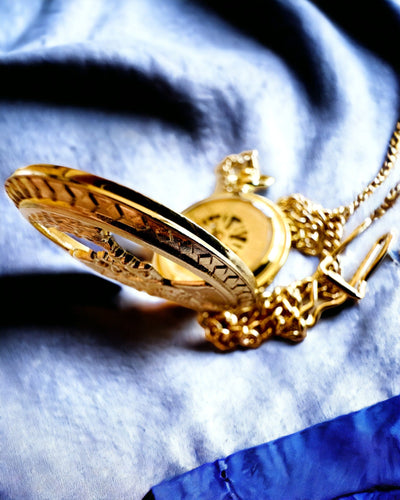 Taschenuhr "Imperialer Zug", Personalisierung mit Gravur möglich, Farbe Gold