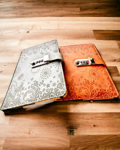 Carnet Exclusif, cuir PU, A5 avec Serrure à Code - "Secret Journal", personnalisation par gravure