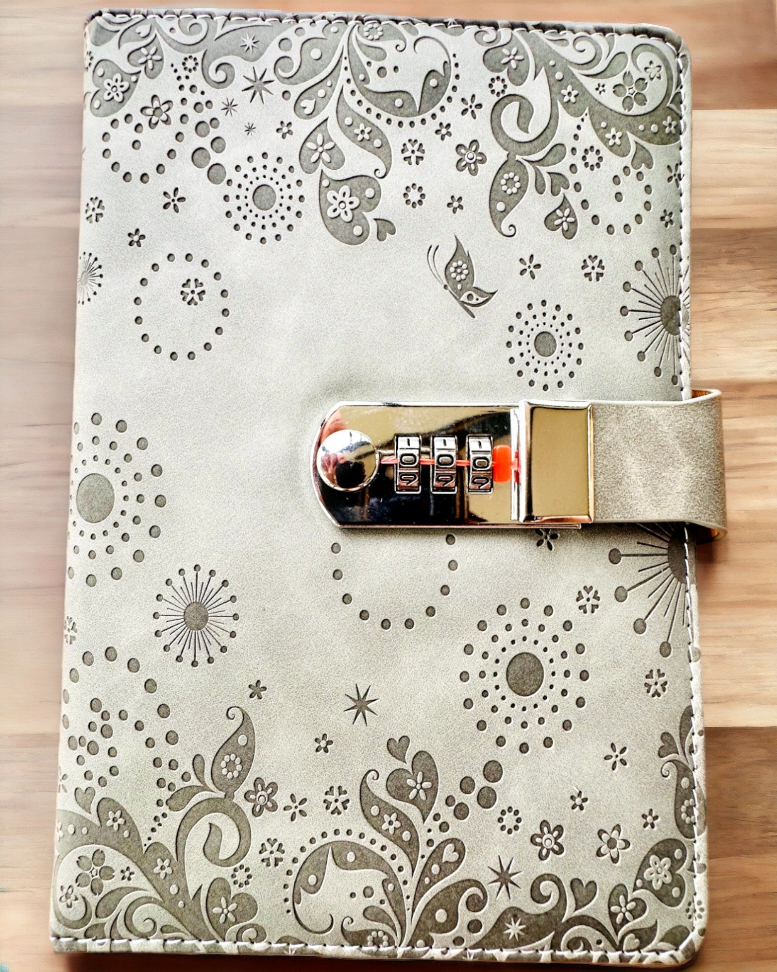 Carnet Exclusif, cuir PU, A5 avec Serrure à Code - "Secret Journal", personnalisation par gravure